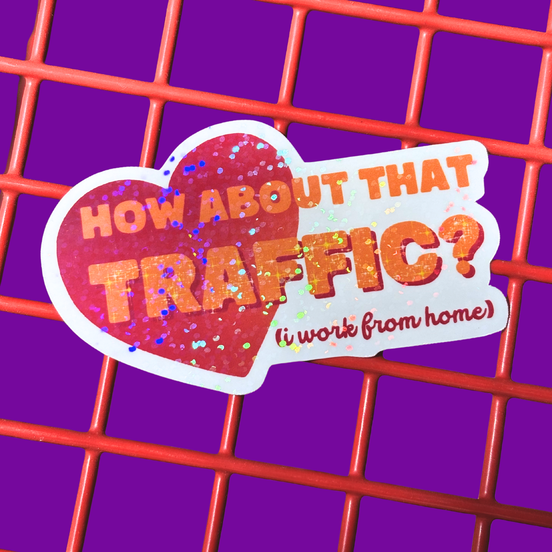 Remote work corporate girlie heart sticker
